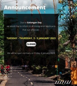 Иммиграционные офисы на Бали будут закрыты 3-4-5 января