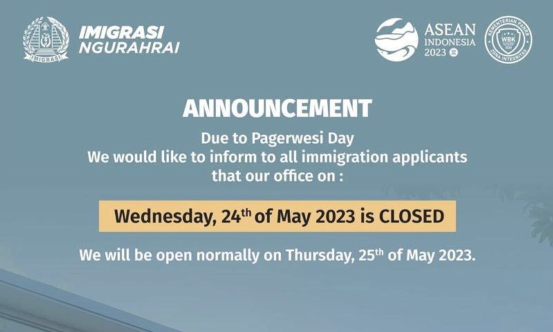 Immigration office will be closed 24.05